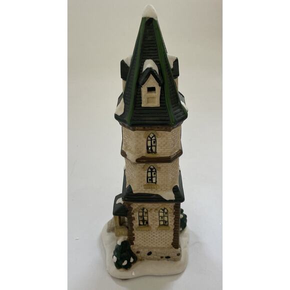 St Nicholas Square Clock Tower Lighted Village Collection Holiday Decor NO LIGHT - Picture 3 of 10
